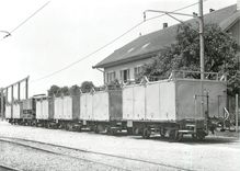 CPM Rame de wagon a betteraves en gare d'Echallens 10.7.1971
