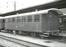 CPM Voiture B 4227 en gare de Brig 5.5.1972