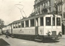 CPM BTB BCe 4/4 2 einer der im Elektrifikationsjahr beschafften fuenf Triebwagen um 1928 in Basel He