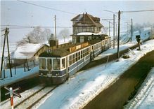 CPM Basel-Land Transport AG BLT Linie 17 mit BT 23 + B 52 + Be 4/4 15 am 20.1.1982
