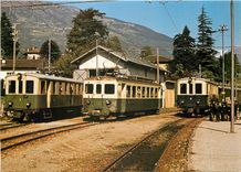 CPM Zum letzten Mal vereint: BBiasca-Acquarossa ABDe 2/4 1 ABe 4/4 4 und ABDe 2/4 3 am Tag der Betri