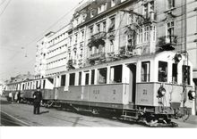 CPM Montreux-Oberland-Bahn in Basel gab es nach dem Depotbrand 1953: MOB BCe 4/4 21 spaeeter BTB Nr.
