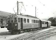 CPM Nach der Fusion RhB/ChA 1942 finden Berninabahn-Triebwagen und Stammnetz-Personenwagen auf der A