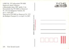 CPM A BKV Rt  1552 palyaszimu TW 6000