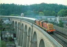 CPM CFL-Diesellokomotiven 854 und 909 vor dem Genzenzuch