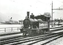 CPM Zweimal Dampf in Bienz am 19. Juni 1077 Brunig-Tal6bahnlok SBB G 3/4 208 (SLM 1913) vor Raddampf