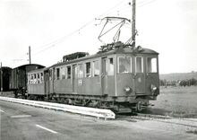 CPM So sahen die Zuge Langenthal-Melchanau jahrelang aus LMB Cfe 4/4 6+ C19+ Rollschemel neben der Z