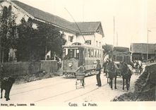 CPM Automotrice Ce 2/4 43 pour Montheron devant la poste de Cugy  vers 1910 Coll. Dalimier
