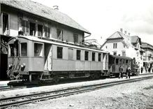 CPM Arrivée d'un train spécial a Saignelégier.10.8.1952.photo P. Willen