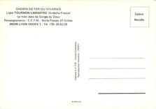 CPM CHEMIN DE FER DU VIVARAIS Ligne TOURNON - LAMASTRE (Ardèche-France)