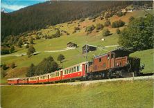 CPM CP 72 Ge 6/6 416 Crocodiles en tête d'une rame spéciale des RhB cmprenant quatre Pullman et