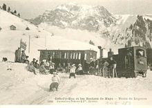 CPM Train de lugeurs à Crêt-d'y-Bau Vers 1905
