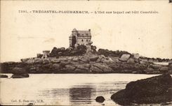 Tregastel Ploumanach CPA L'ilot sur lequel est bati Consteres