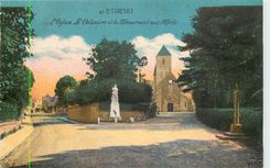 CPA Etretat l'Eglise Le Calvaire et le Monument aux Morts 