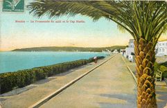 CPA Menton La Promenade du midi et le Cap Marti 