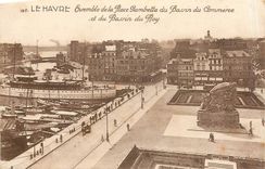 CPA Le Havre Ensemble de la Place Gambetta du Bassin du Commerce et du Bassin du Roy 