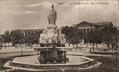 Nimes - the Pradier Fountains - Place of the Esplanade - CPA