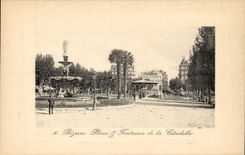 Beziers CPA Places and fountain of the citadel
