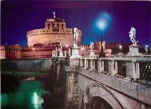 CPM Roma Chateau St Ange la nuit 