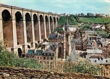 CPM Morlaix Finistere Le Viaduc et l'Eglise Ste Melaine 