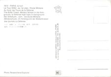 CPM Paris la nuit La Tour Eiffel au ter plan l'Ecole Militaire 