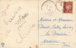 CPA J'attends une reponse par retour Enfant Chien