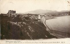 CPA Saint Jean de Luz Vue generale de la Plage et des Montagnes prise de Sainte Barbe 