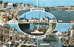 CPM Souvenir du Croisic Plage de Fort Lin Le port Quai de la Petite Chambre Le port et la criee Bate