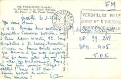 CPM Versailles Le Chateau et la Place d'Armes