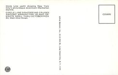 CPM Circle Line yacht showing New York City's picturesque downtown Manhattan skyline