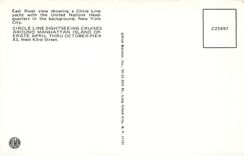 CPM East River view showing a Circle Line yacht with the United Nations Headquarters in the backgrou