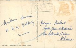 CPA Menton Le Jardin Public 