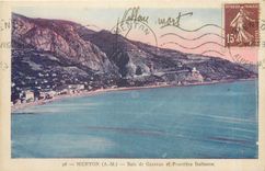 CPA Menton Baie de Garavan et Frontiere Italienne 