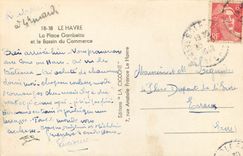 CPA Le Havre La Place Gambetta et le Bassin du Commerce Bateaux
