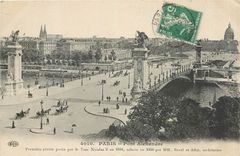 CPA Paris Pont Alexandre Premiere pierre par le Tzar Nicolas II Russie Russia