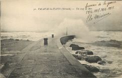 CPA Palavas les Flots Herault Un coup de mer 