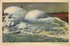 CPA Le Grau du Roi La Jatee un jour de tempete Phare