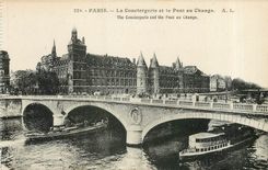 CPA Paris La Conciergerie et le Pont au Change Bateaux