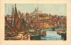 CPA Marseille ND de la Garde Vue du Vieux Port 