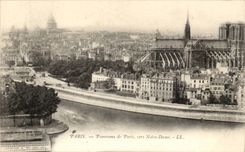 Paris - 4 - Panorama of Paris versNotre Lady - CPA