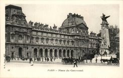 Paris -1 - Louvre - La Place du Carrousel - cheval - CPA 