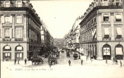 Paris - 2 - street of peace - horse - CPA