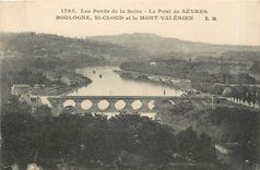 CPA Les Bords de la Seine Le Pont de Sevres Boulogne St Cloud et le Mont Valerien 