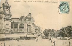 CPA Montpellier Un coin de la Place de la Comedie l'Esplanade 