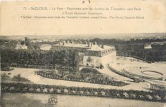 CPA St Cloud Le Parc Panorama pris des Jardins du Trocadero vers Paris L'Ecole Normale Superieure 