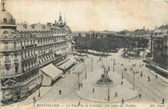 CPA Montpellier La Place de la Comedie vue prise du Theatre 
