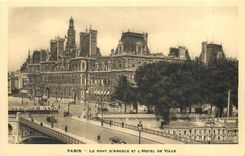 CPA Paris Le Pont d'Arcole et l'Hotel de Ville 