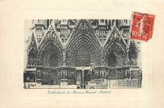 CPA Cathedrale de Reims Grand Portail 