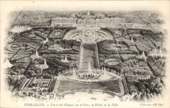 Versailles - Palate of Versailles - Sight has flight bird on the park the palate and the city - CPA