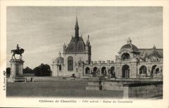 Castle of Chantilly - southern Dimension is Statue of the Constable -- CPA